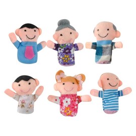 Marionette da dito – set famiglia 6 pezzi in tessuto morbido colorato